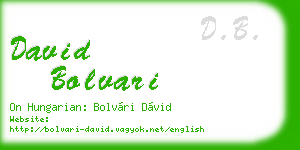 david bolvari business card