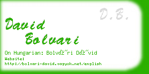 david bolvari business card